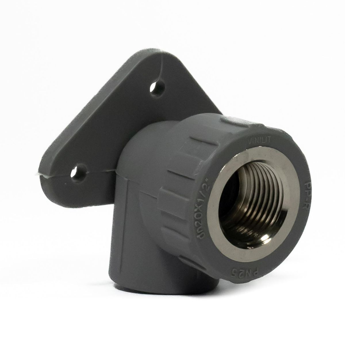 VINILIT - Codo 90°C/Soporte PPR Gris 20 mm x1/2"
