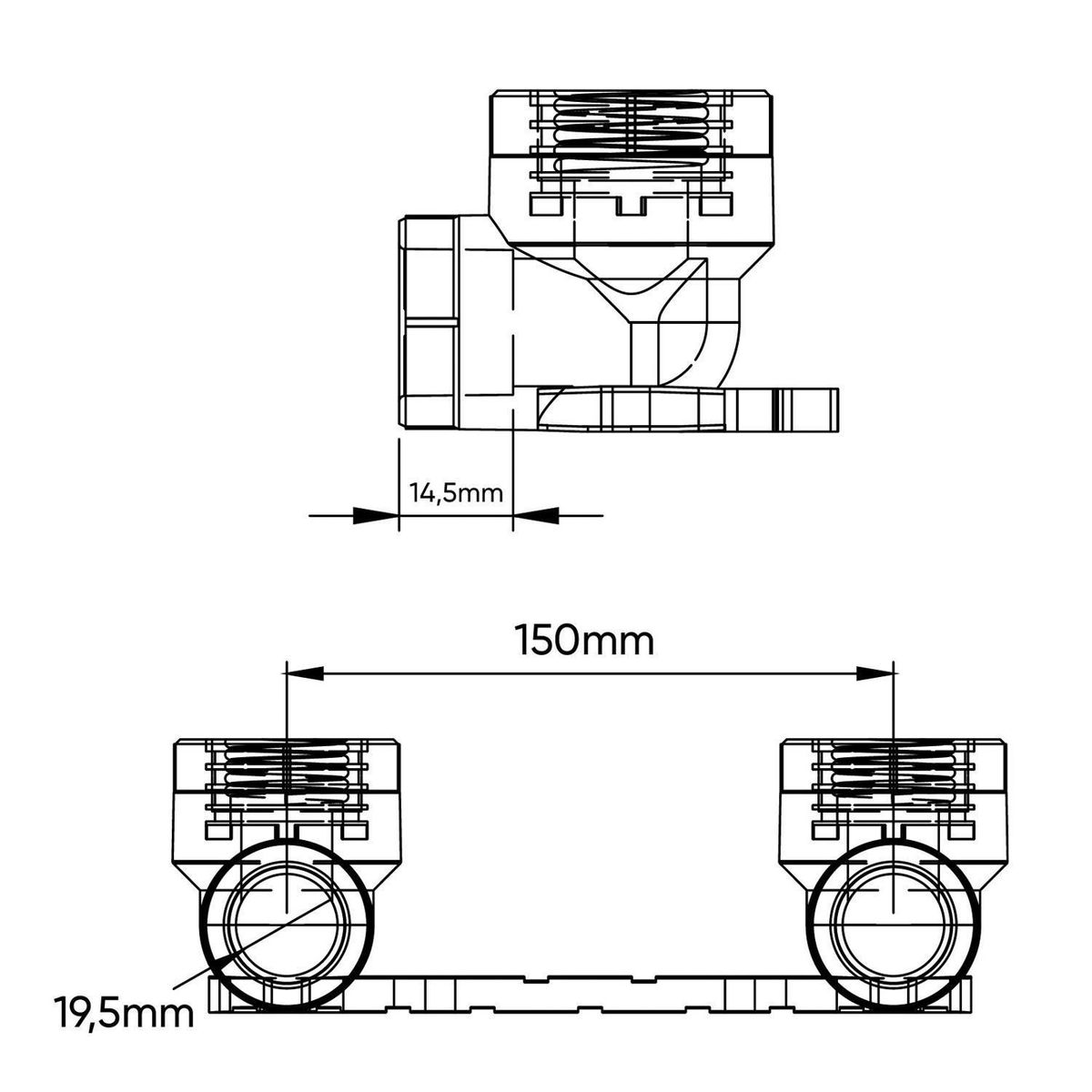 VINILIT - Codo 90°Doble PPR Gris 20 mm x1/2"