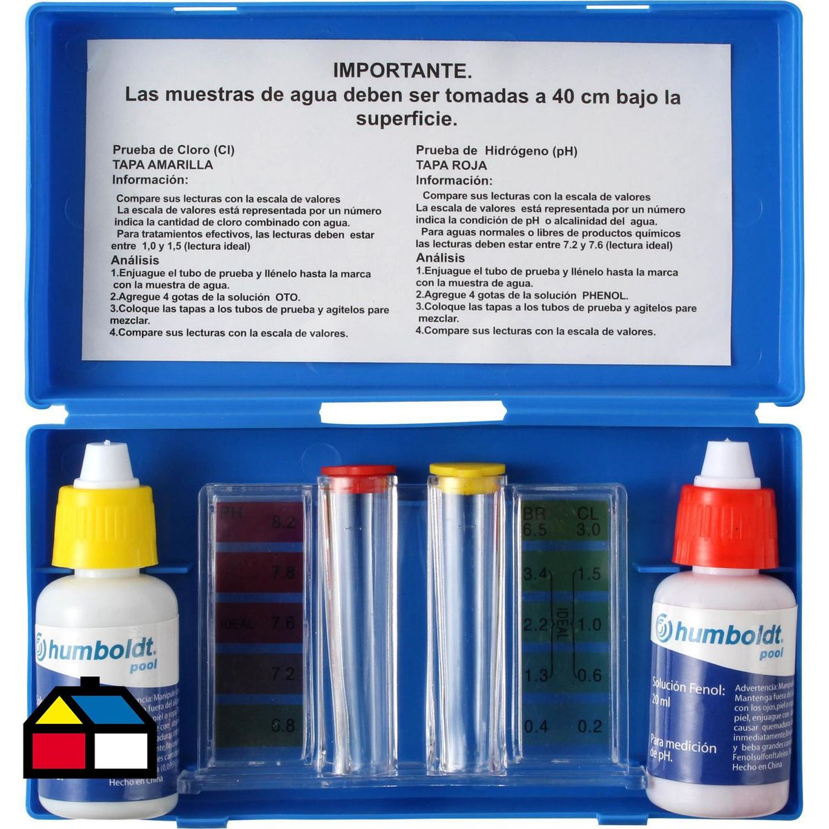 HUMBOLDT - Set Analizador de Cloro y PH Líquido 4 kg