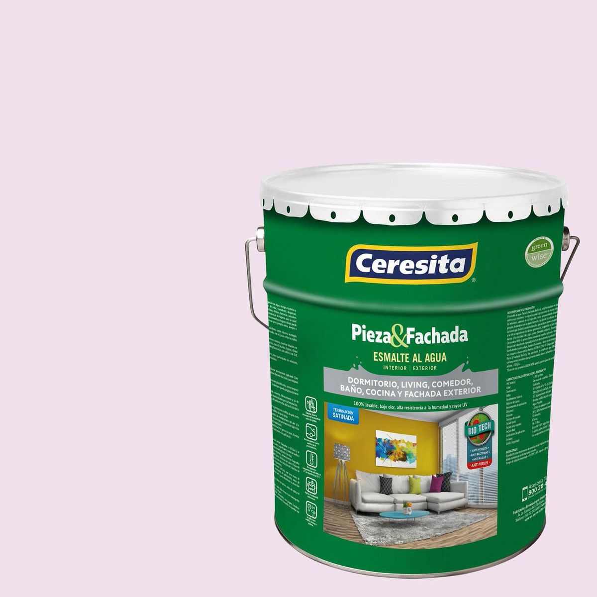 CERESITA - Esmalte al Agua Pieza y Fachada Tineta 4 galón(es) Satinado Pino 7940W