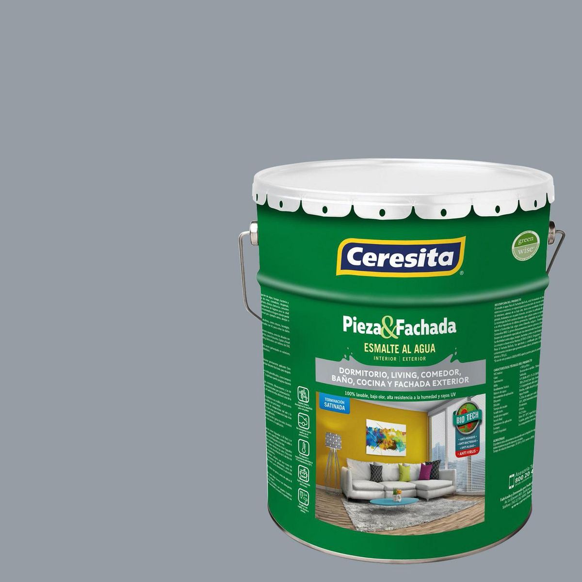 CERESITA - Esmalte al Agua Pieza y Fachada Tineta 4 galón(es) Satinado Rosado 8524M