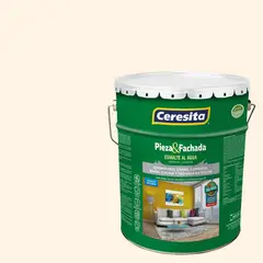 CERESITA - Esmalte al Agua Pieza y Fachada Satinado 4 galón(es) Blanco Nacar