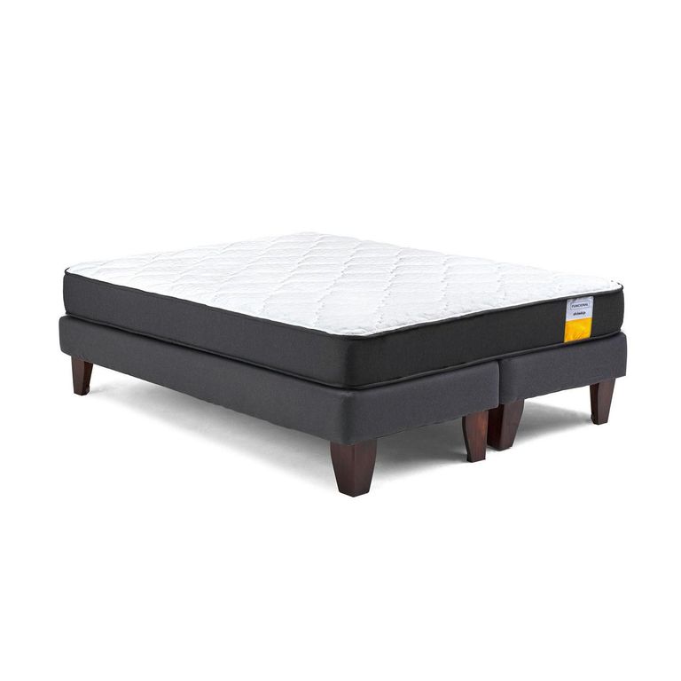 DRIMKIP Cama 2 plazas Europea Funcional Gris