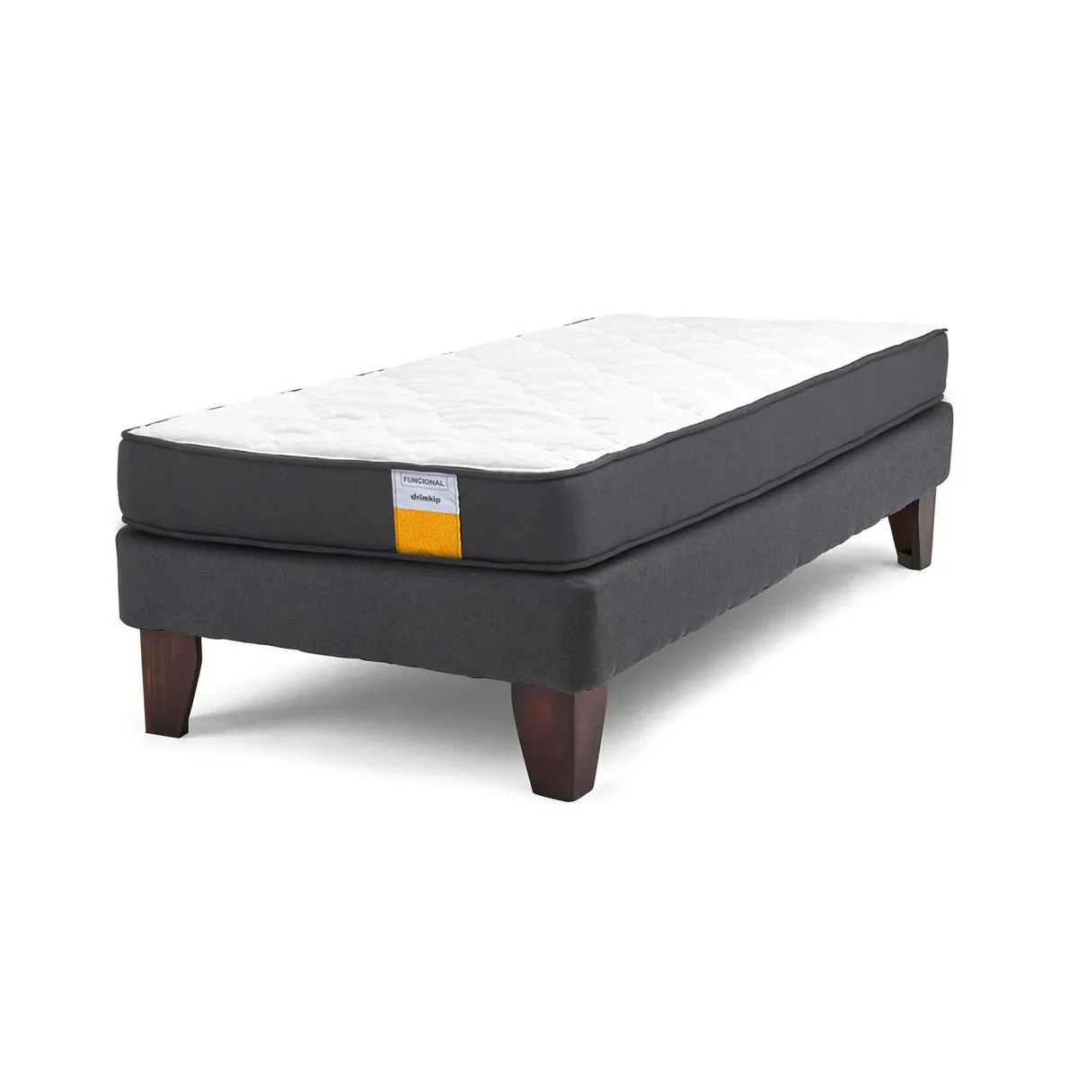 DRIMKIP - Cama 1 plaza Europea Funcional Gris