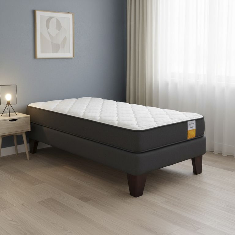 DRIMKIP Cama 1.5 plazas Europea Funcional Gris