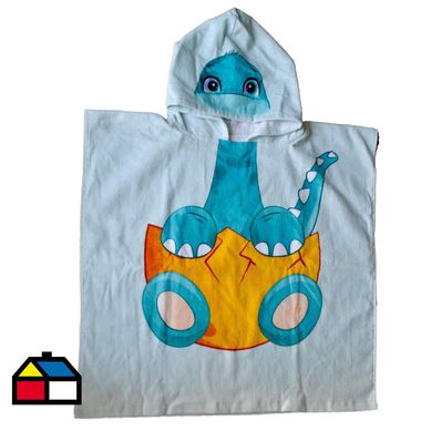 Toalla capucha infantil dinosaurio.