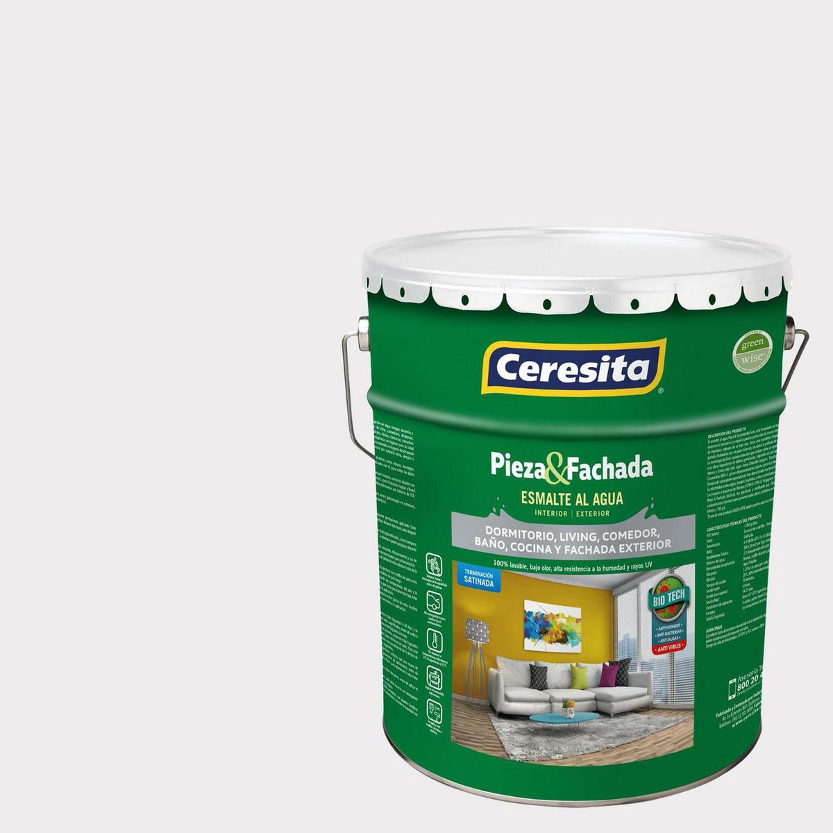 CERESITA - Esmalte al Agua Pieza y Fachada Tineta 4 galón(es) Satinado Beige 8870W