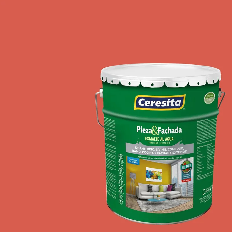 CERESITA - Esmalte al Agua Pieza y Fachada Satinado 4 galón(es) Naranjo 7376N 