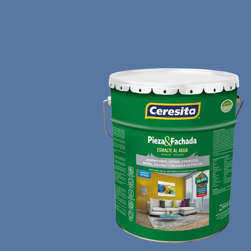 CERESITA - Esmalte al Agua Pieza y Fachada Satinado 4 galón(es) Verde Ac085N 