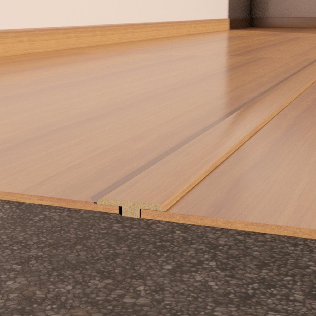 HOLZTEK - Guía de Transición MDF Hickory Brillo 12 mm 4.5x100 cm