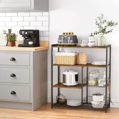 POTTERY - Mueble Organizador 80x95x35 cm Marrón/Negro