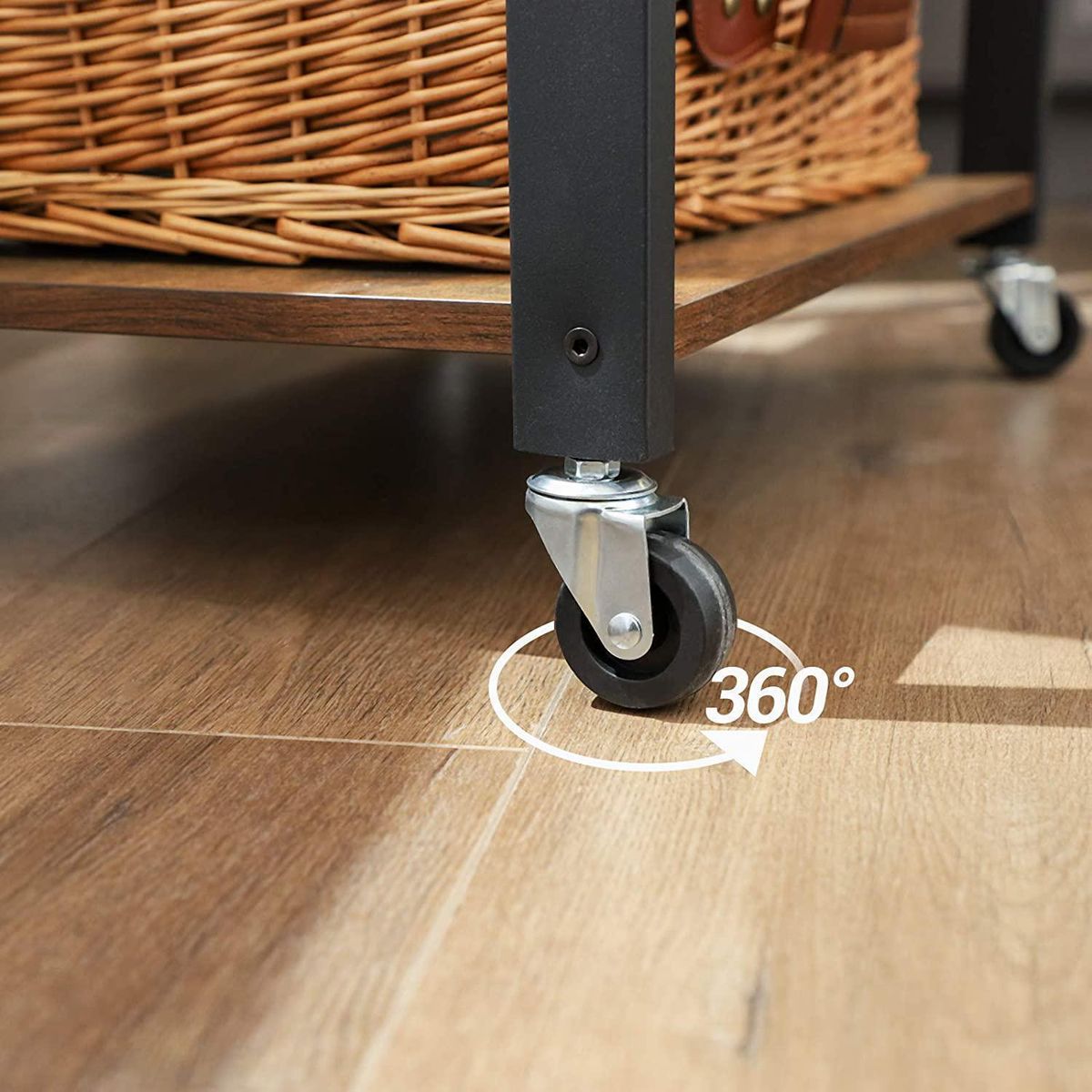 POTTERY - Carro Organizador Cocina 60x89x40 cm Marrón Rústico/Negro