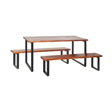 Mesa comedor 160 + 2 banquetas Everest cerezo