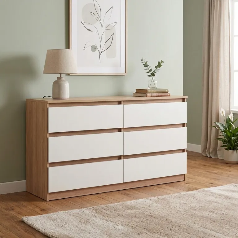 Cómoda 6 Cajón(es) Nordica 120x69x45 cm Blanco