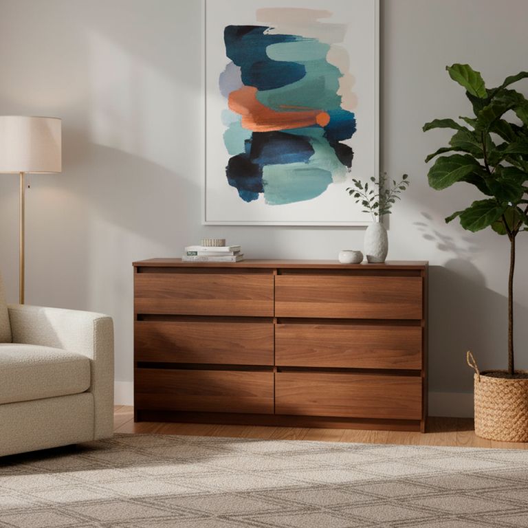 Cómoda 6 Cajón(es) Nordica 120x69x45 cm Nogal