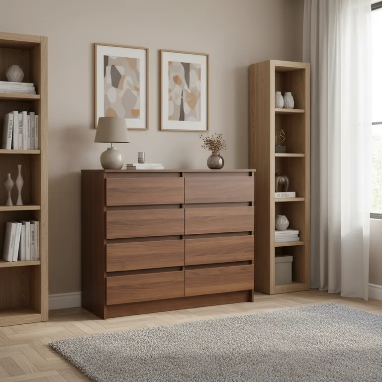 Comoda 8 Cajon(es) Austria 100x85x45 cm Nogal