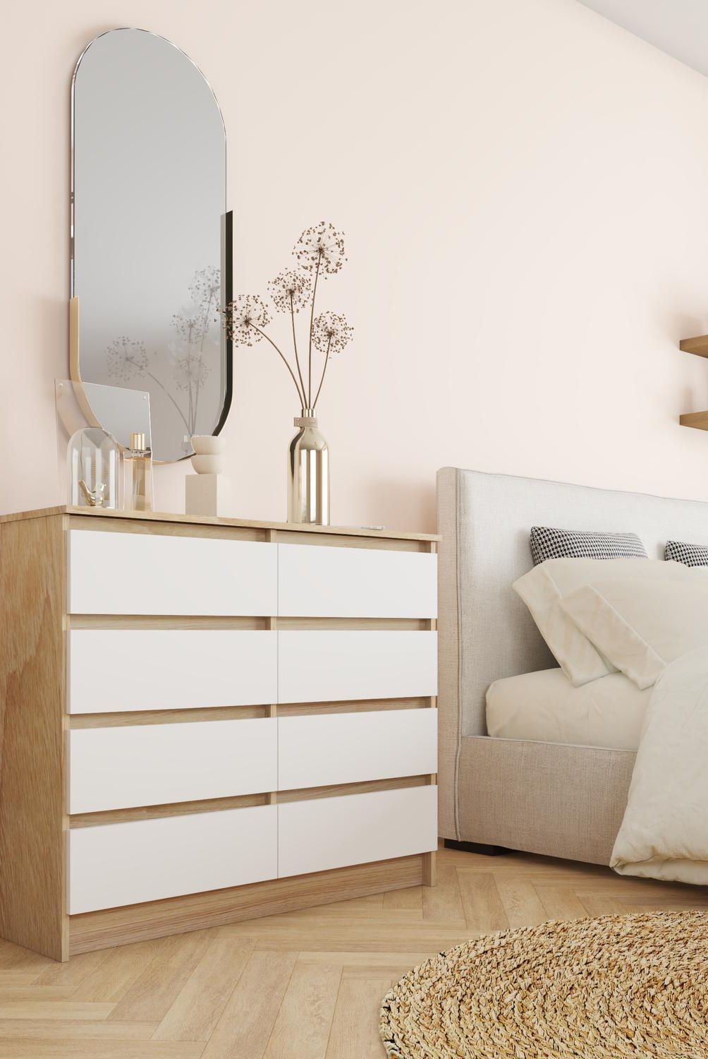 CIC - Cómoda 8 Cajón(es) Austria 100x85x45 cm Olmo Blanco