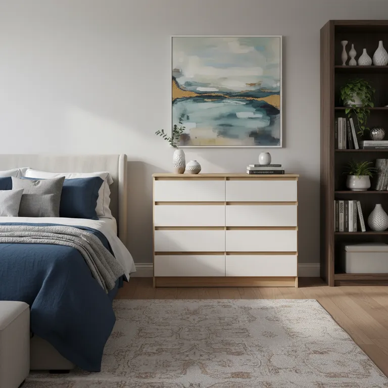 CIC Cómoda 8 Cajón(es) Austria 100x85x45 cm Olmo Blanco