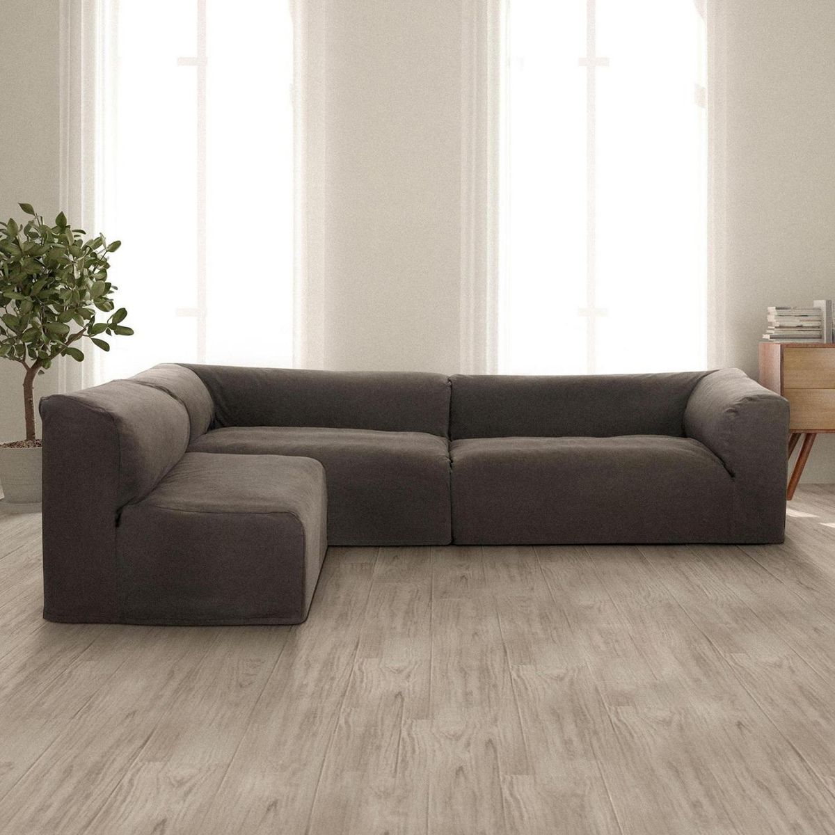 CIC - Sofá Seccional 3 cuerpos Relax 390x65x91 cm Gris