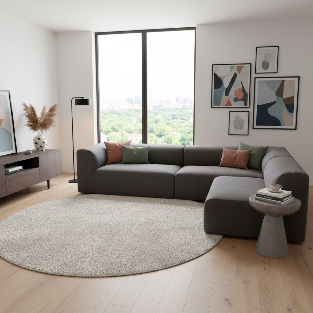 CIC - Sofá Seccional 3 cuerpos Relax 390x65x91 cm Gris