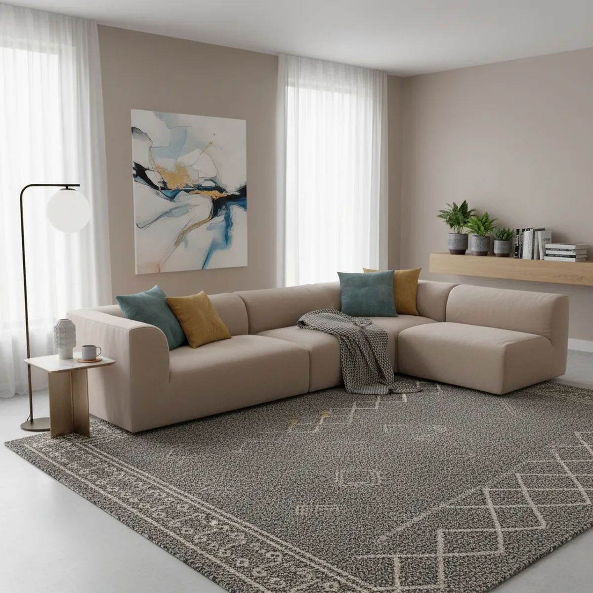 CIC - Sofá Seccional 3 cuerpos Relax 390x65x91 cm Café