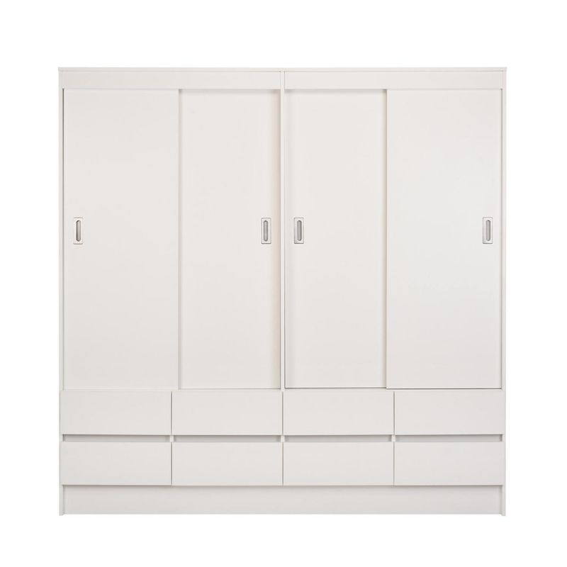 CIC - Clóset Maule 4 Puerta(s) 8 Cajón(es) 4 Repisa(s) 180x180x51 cm Blanco