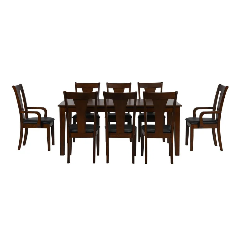 CIC Juego de Comedor Thomas 8 Sillas Mesa Rectangular 100x75x180 cm Café