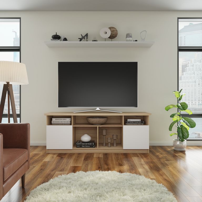 CIC Rack TV" 75 " Atenas Olmo/Blanco 170x65x48 cm
