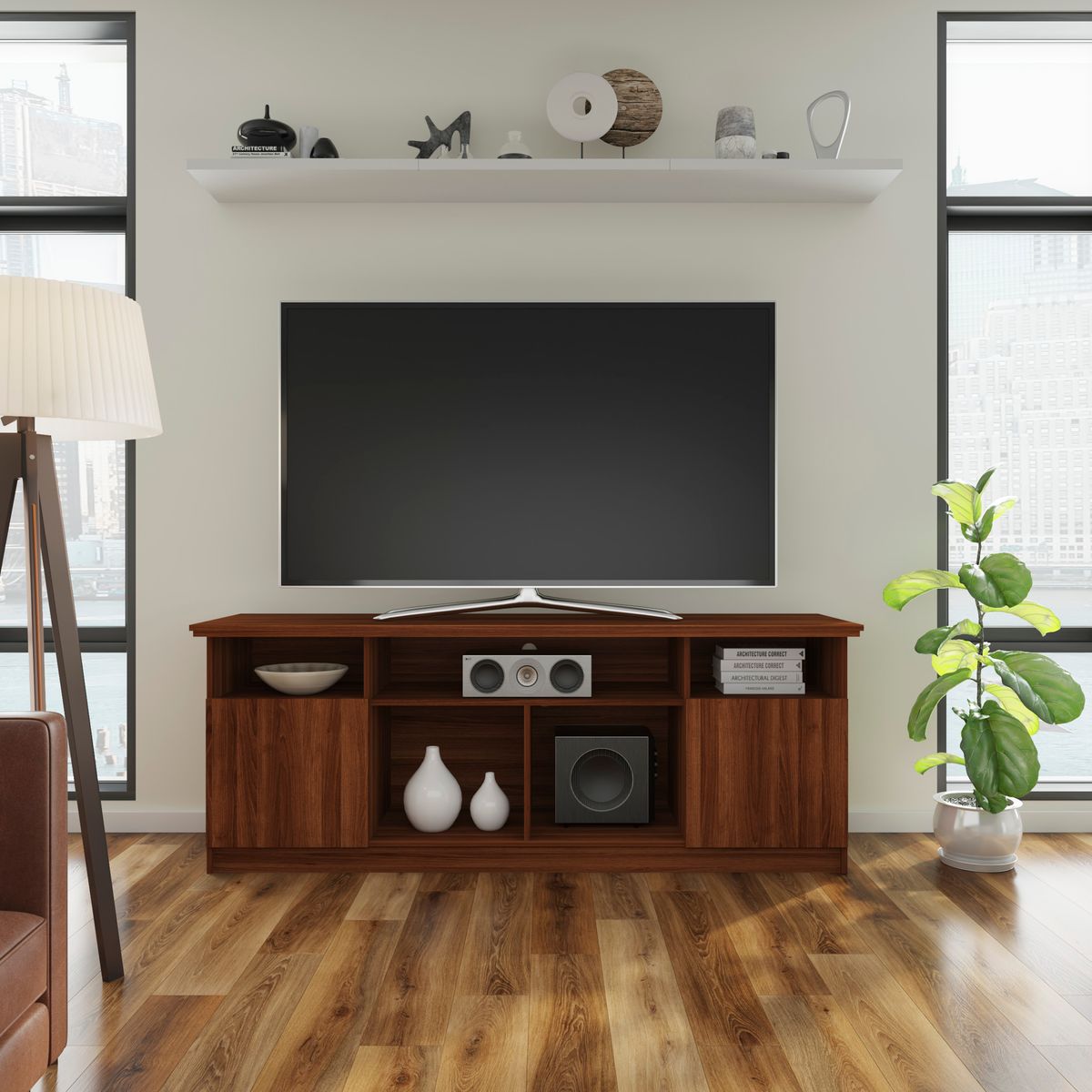 CIC - Rack TV" 75 " Atenas Nogal 170x65x48 cm