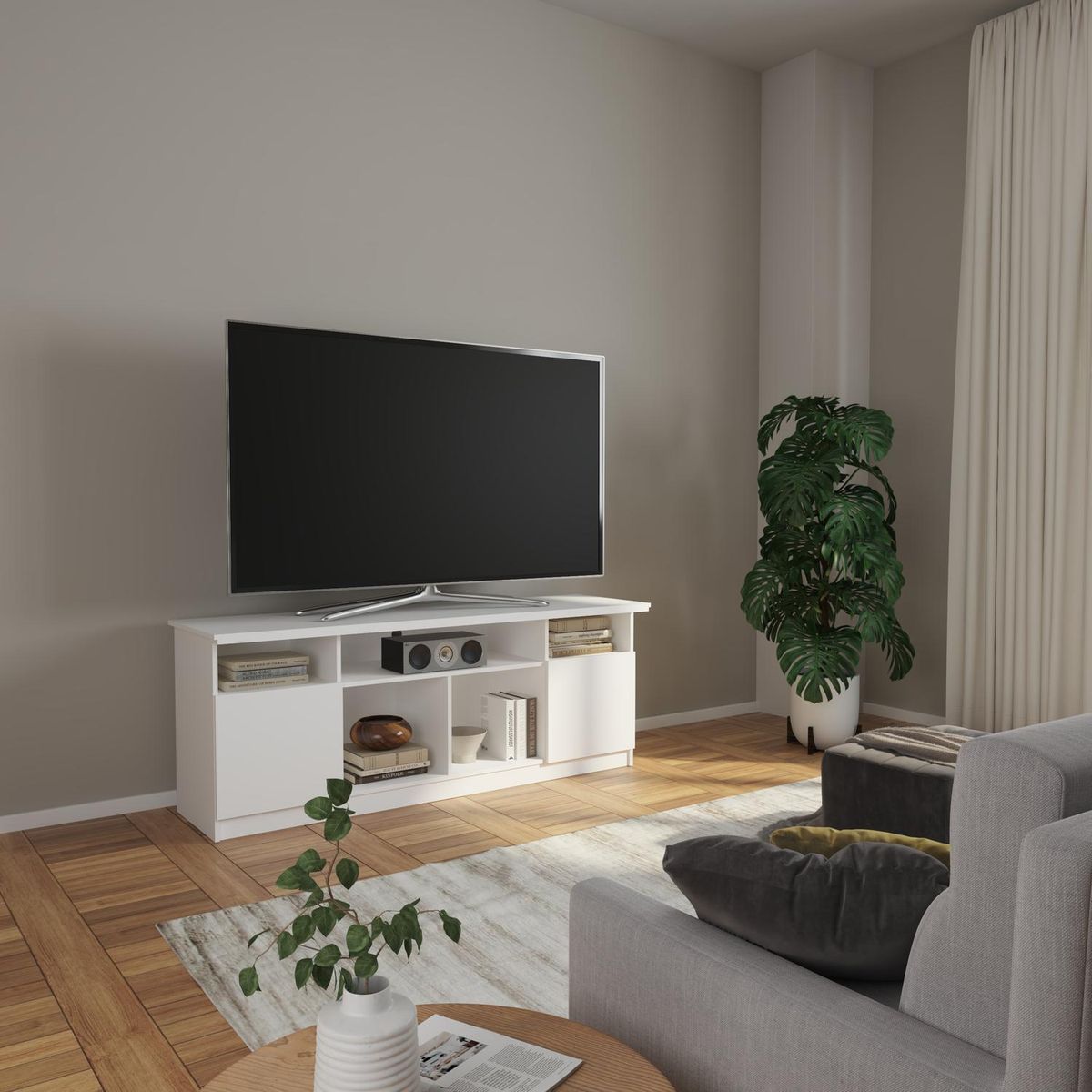 CIC - Rack TV" 75 " Atenas Blanco 170x65x48 cm