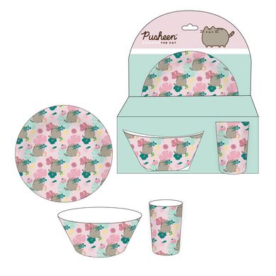 Set melamina pusheen 3 piezas.