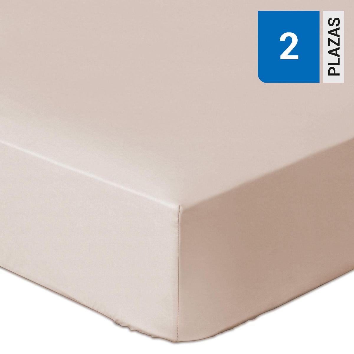 ROYAL SUPREME - Sábana Bajera Lisa 2 plazas 300 Hilos Beige
