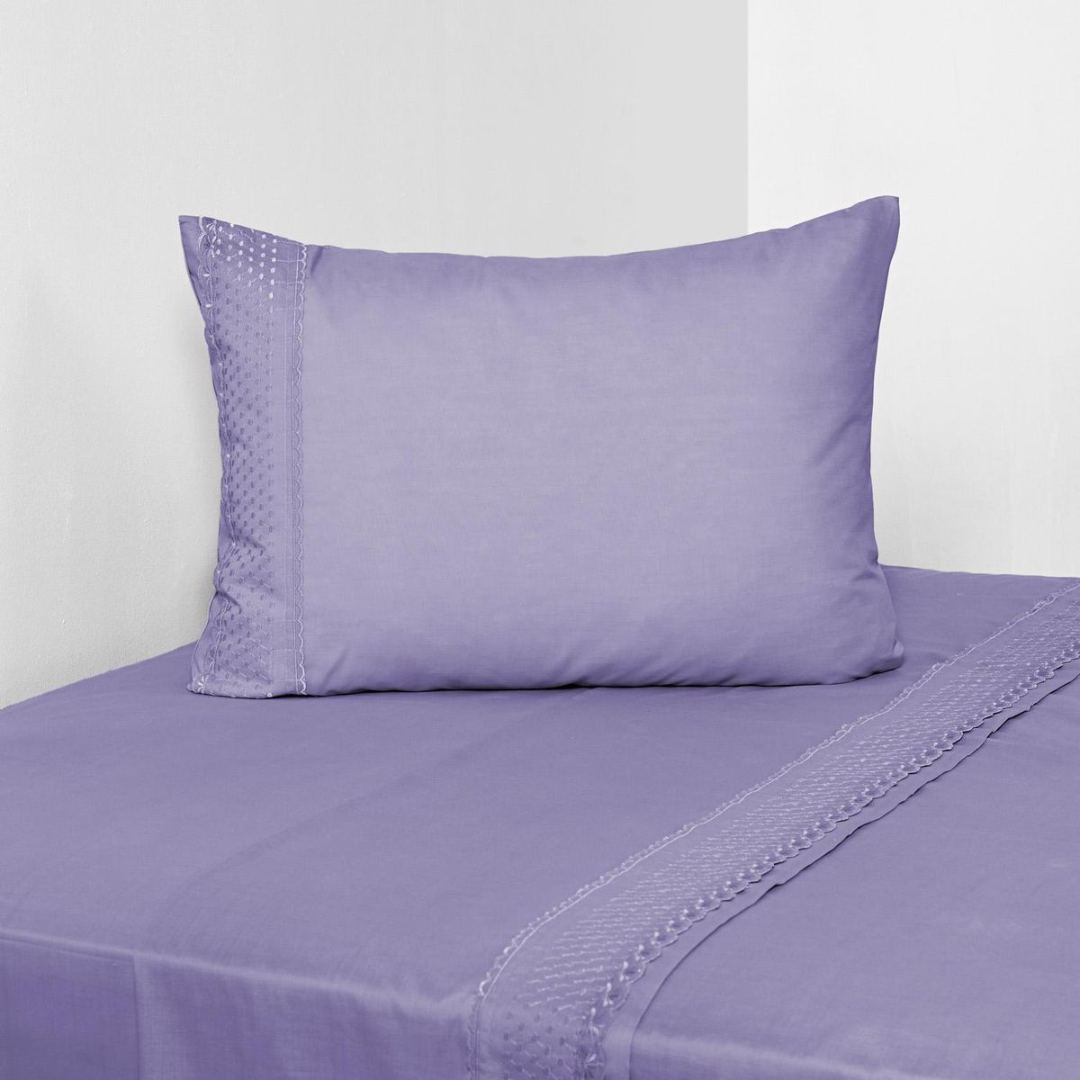 AMERICAN FAMILY - Juego de Sábanas Clay 1.5 plazas 144 Hilos Morado