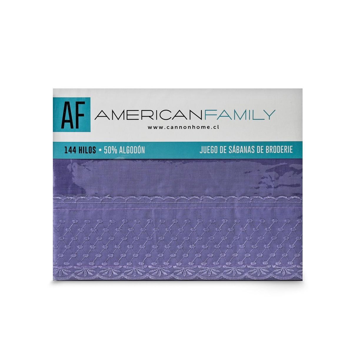 AMERICAN FAMILY - Juego de Sábanas Clay 1.5 plazas 144 Hilos Morado