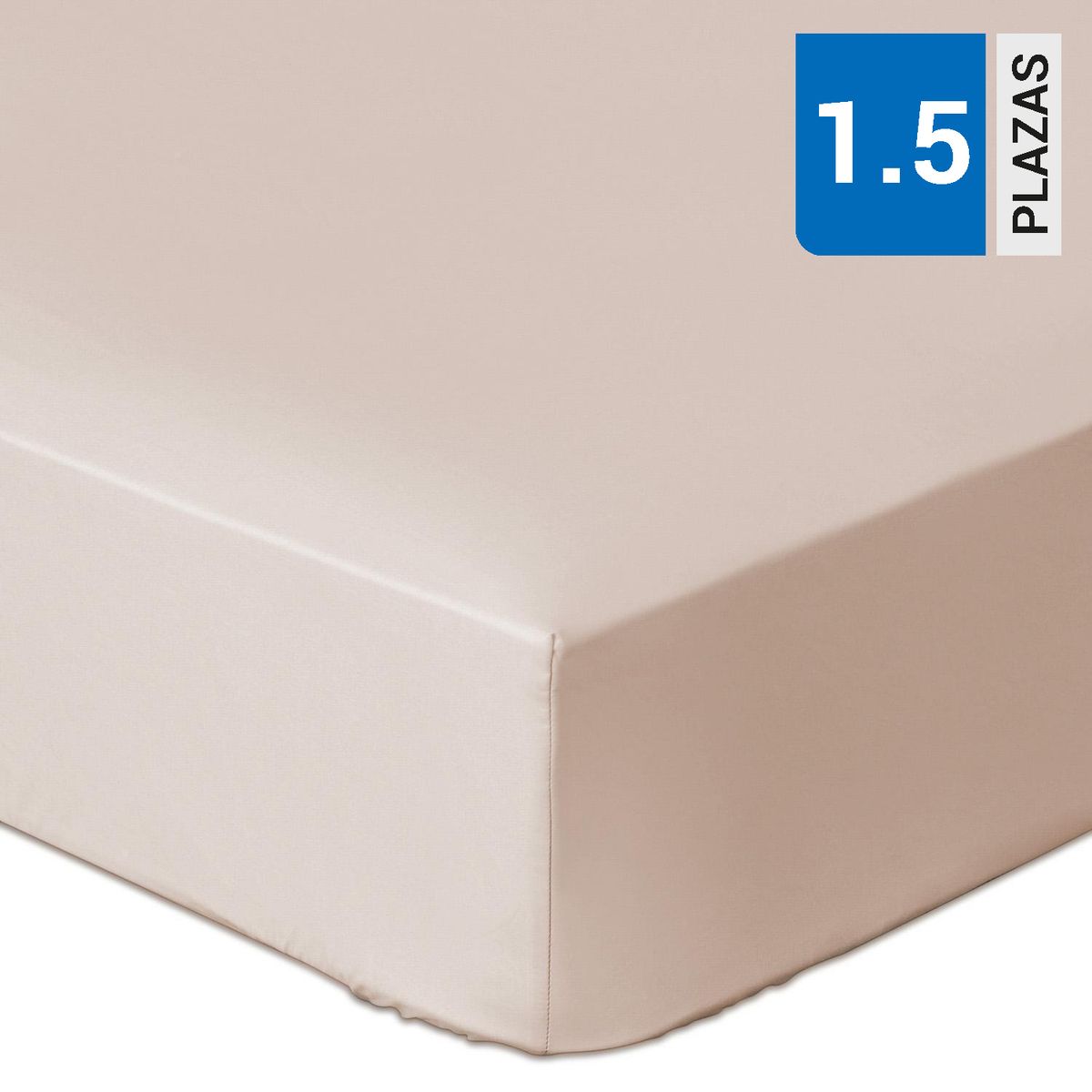 ROYAL SUPREME - Sábana Inferior Liso 1.5 plazas 300 Hilos Beige