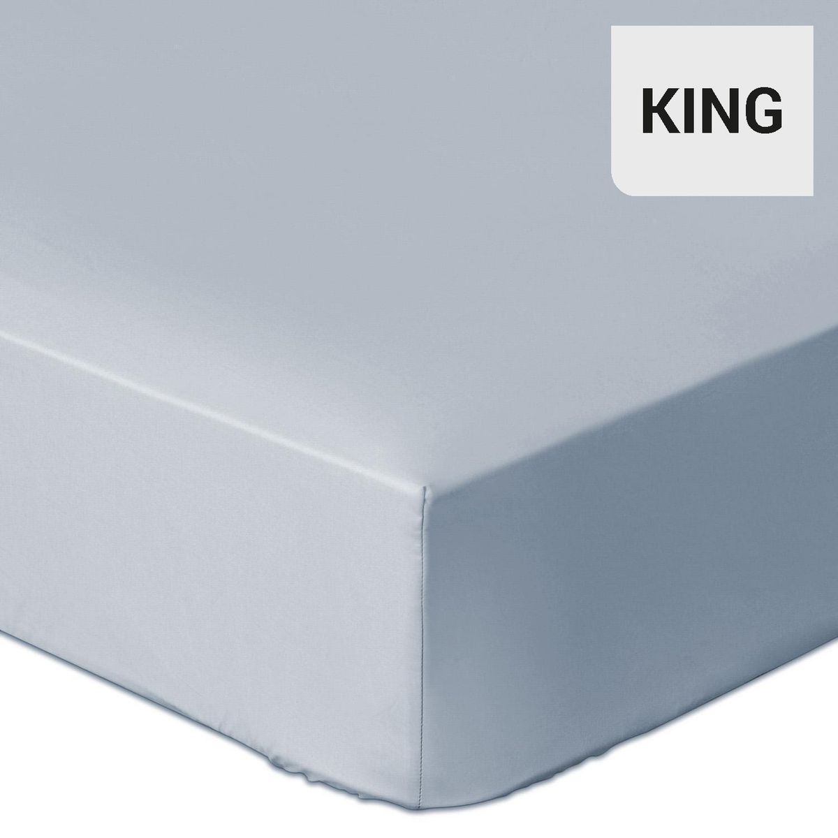 ROYAL SUPREME - Sábana Inferior Liso King 300 Hilos Azul