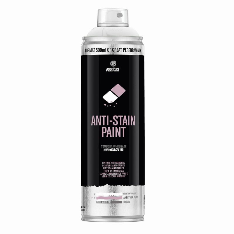 MONTANA COLORS - Pintura Antimanchas para muros y techos en Spray BLanca 400ml