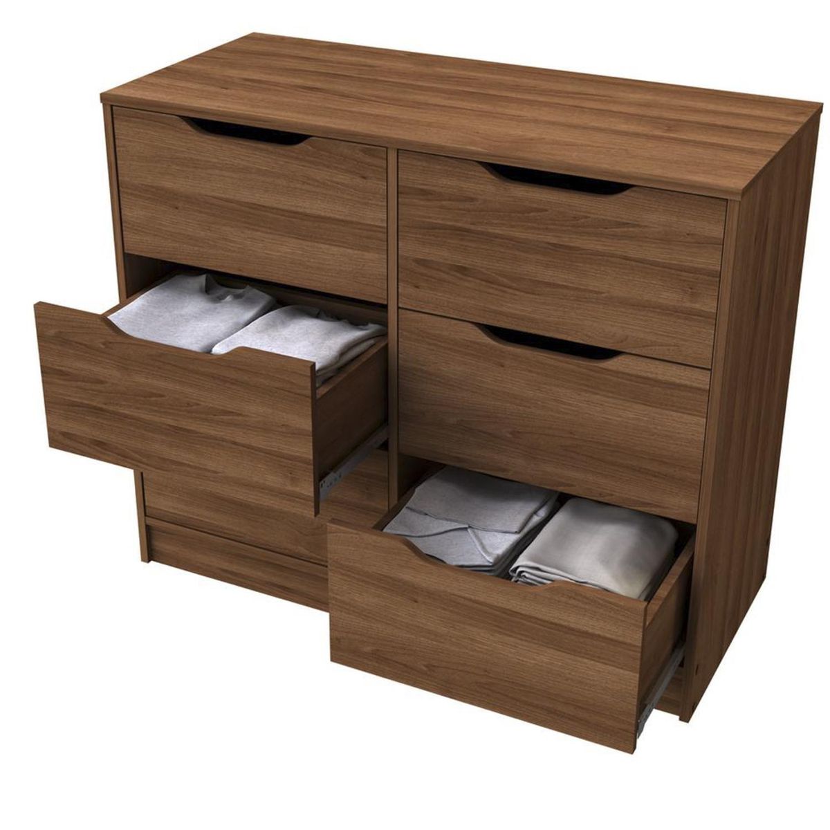 CIC - Cómoda 6 Cajón(es) 6 cajones 100x85x45 cm Nogal