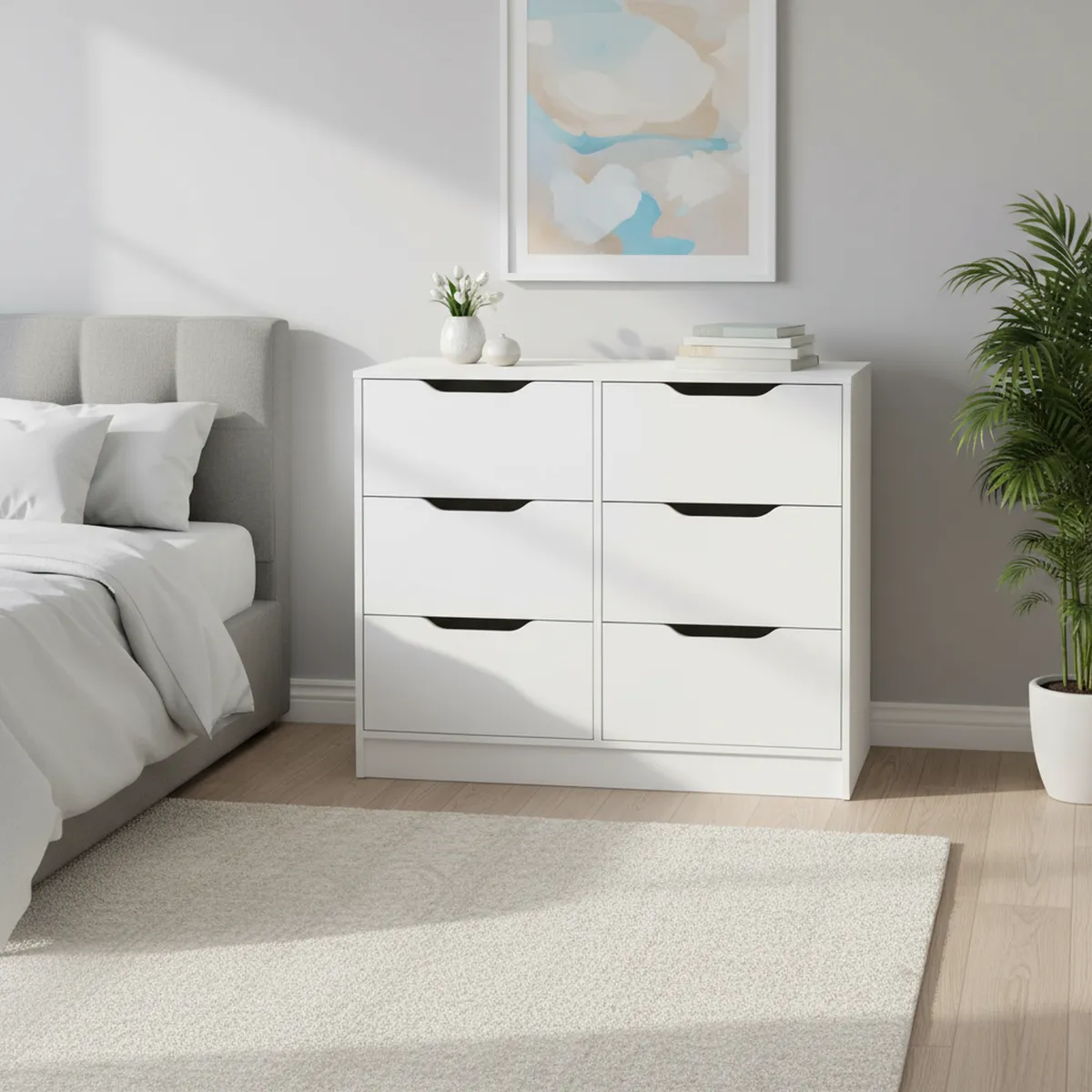 CIC - Cómoda 6 Cajón(es) 6 cajones 100x85x45 cm Blanco