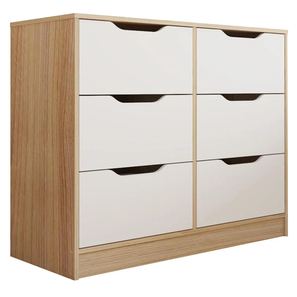 CIC - Cómoda 6 Cajón(es) Moderno 100x85x45 cm Olmo/blanco
