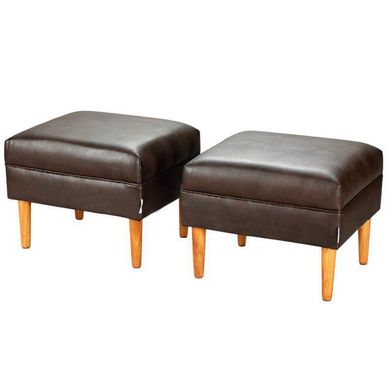 Set 2 Poufs Provenza PU 04 Chocolate