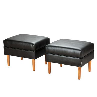 Set 2 Poufs Provenza PU 04 Negro