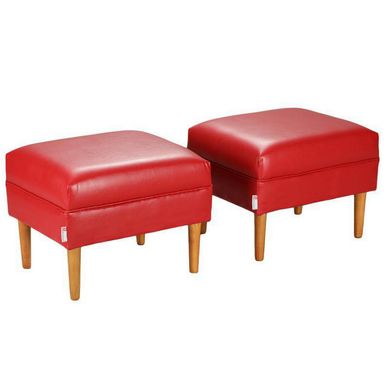 Set 2 Poufs Provenza PU 04 Rojo