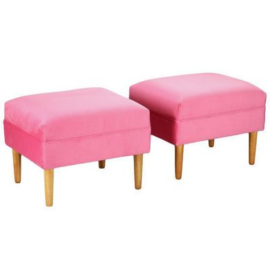 Set 2 Poufs Provenza felpa 04 Fucsia