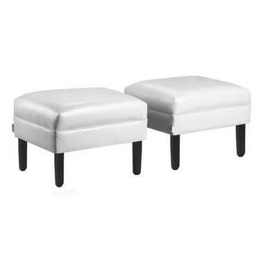 Set 2 Poufs Sky PU 00 blanco