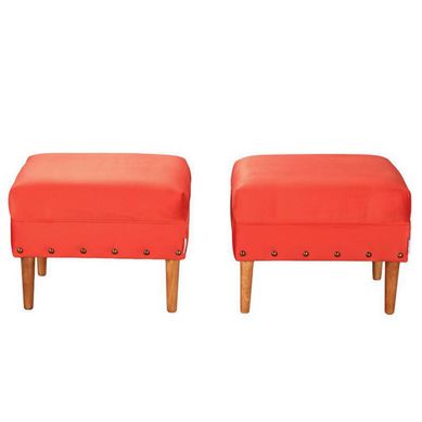 Set 2 Poufs Provenza Tacha felpa 04 Rojo