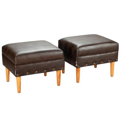 Set 2 Poufs Provenza Tacha PU 04 Chocolate