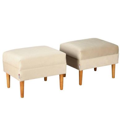 Set 2 Poufs Provenza felpa 04 beige