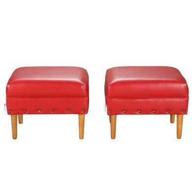 Set 2 Poufs Provenza Tacha PU 04 Rojo