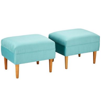 Set 2 Poufs Provenza felpa 04 Turquesa